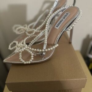Steve Madden Viable White Multi Heels